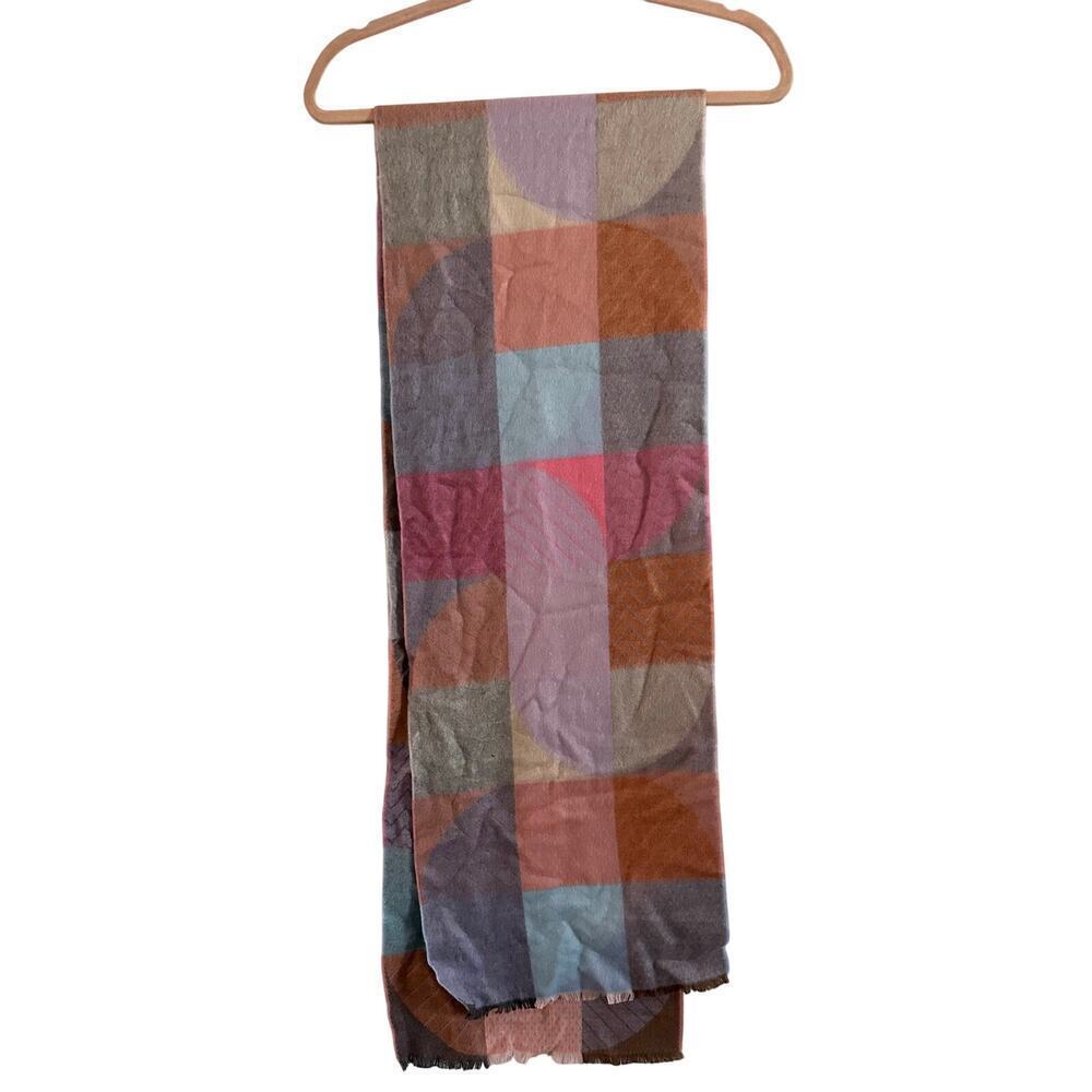 FRAAS Cashmink Multicolor Plaid Circle Scarf Wrap - NWOT